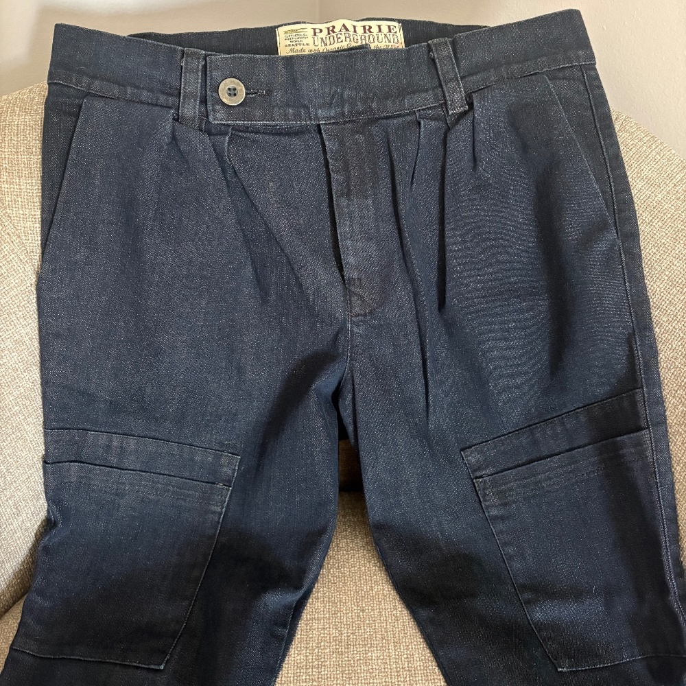Prairie Underground pleated crop jeans size Small